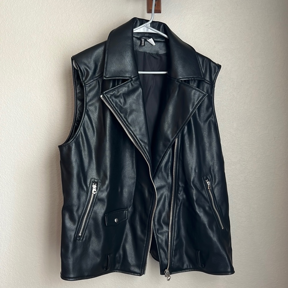 H&M Faux Leather Biker Vest